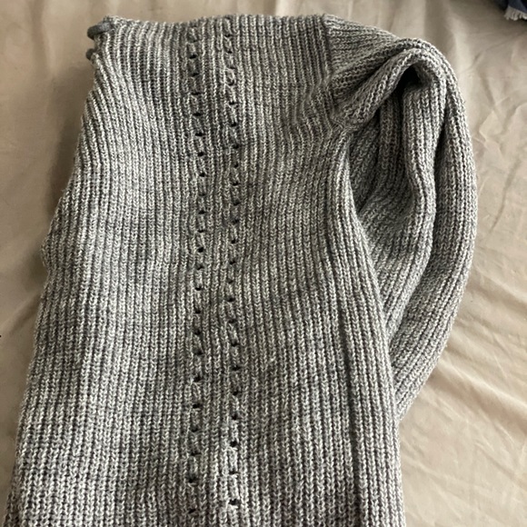 Grey knit sweater with tie up detail in the back! - Picture 2 of 5
